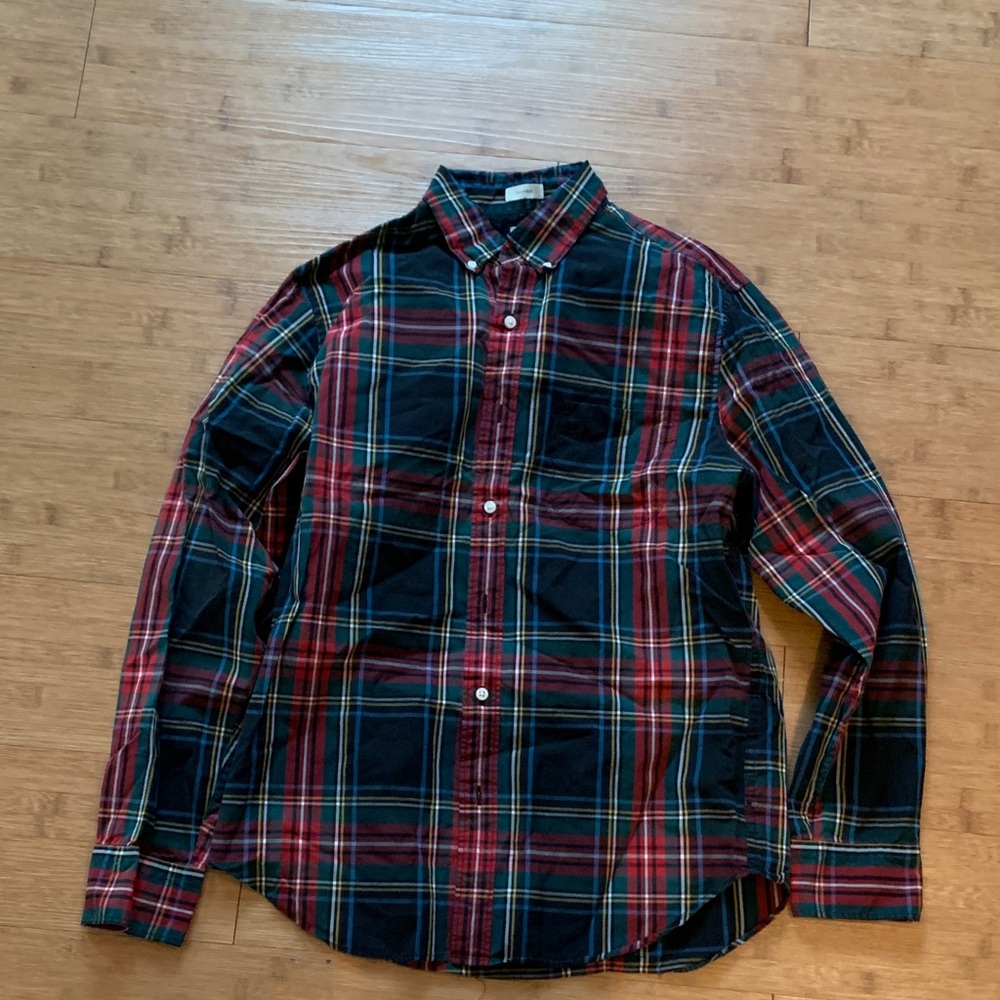 Men's Plaid Shirt - Red and Blue - J. Crew